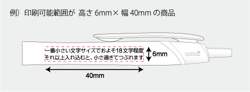 ボールペンに印刷できる文字数の例